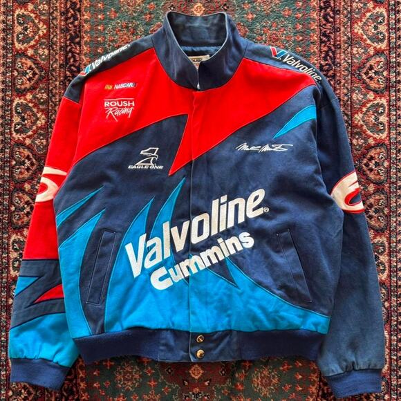 Vintage 90s Mark Martin Valvoline Cummins Roush Racing NASCAR Jacket Size Medium - Picture 1 of 8